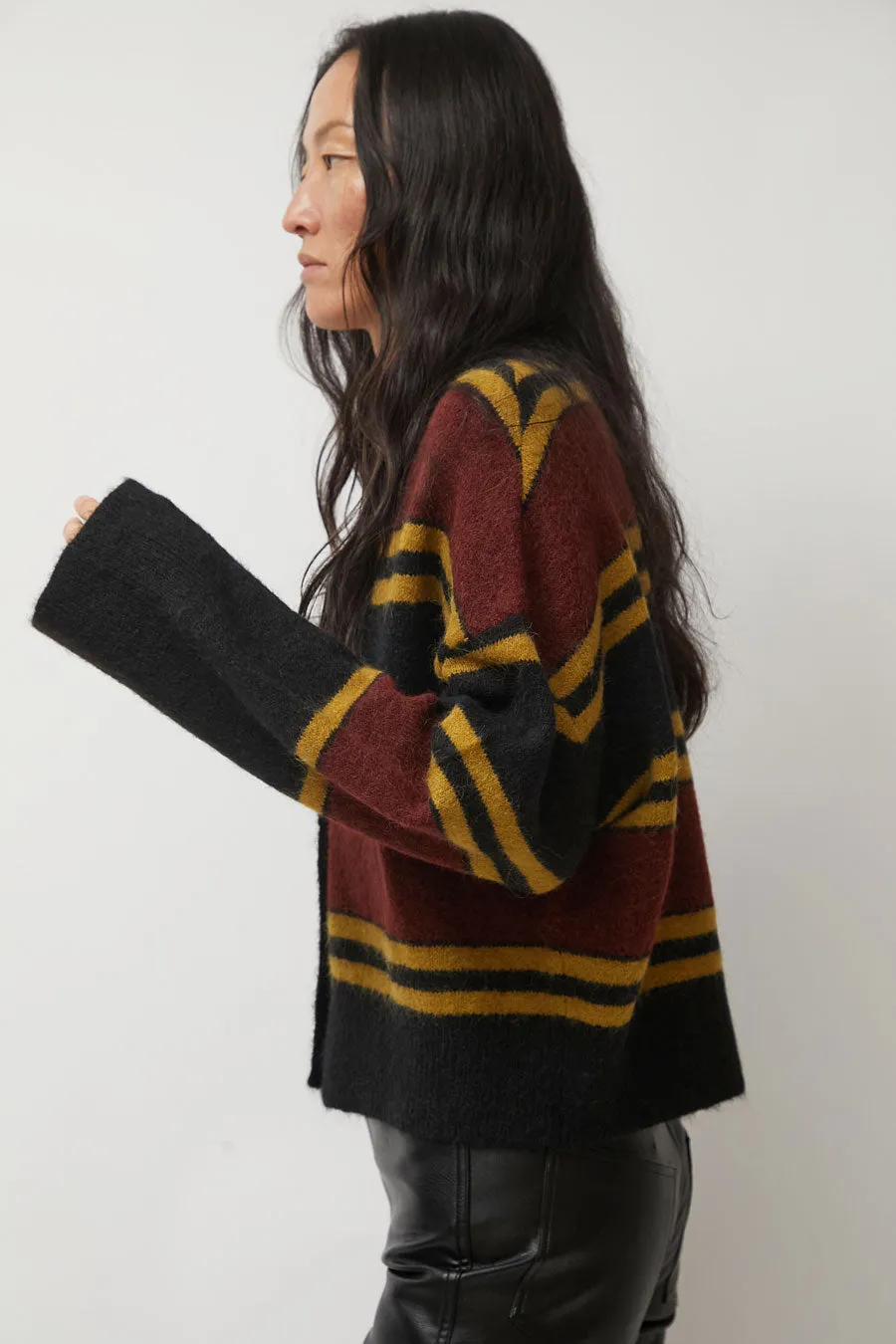 No.6 Gabriel Cardigan in Brown and Black Stripe sold by No. 6 product image thumbnail 2