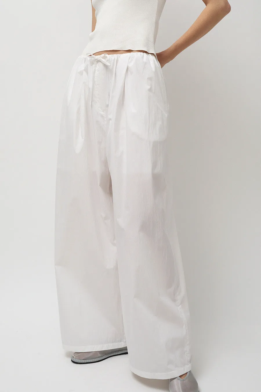 Amomento Cotton Banding Wide Pants in White sold by No. 6 product image thumbnail 2