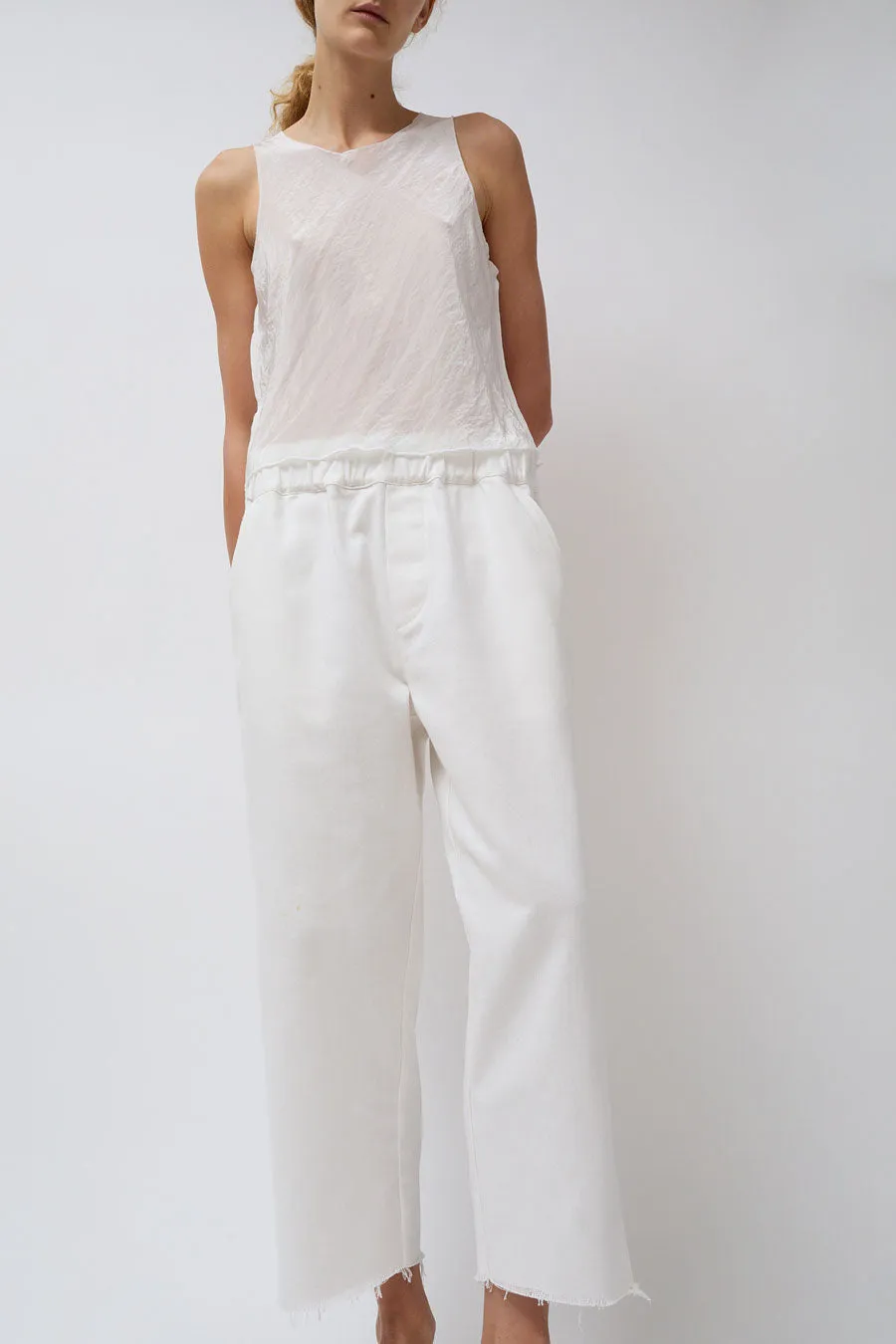 Vladimir Karaleev Canvas Pant in White sold by No. 6