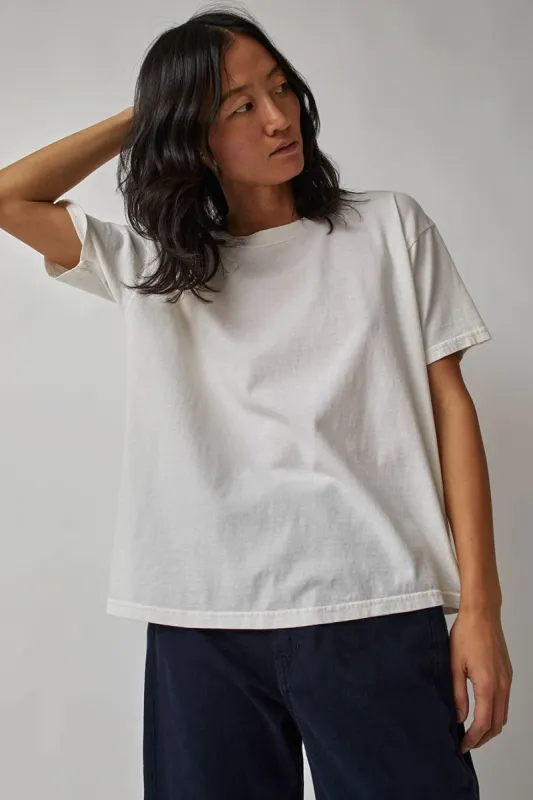 B Sides Short Sleeve T-Shirt in Chalk Overdye made by No. 6