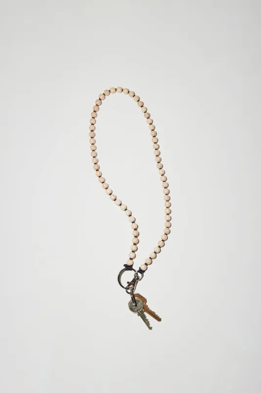 Ina Seifart Perlen Long Keyholder in Natural with Black Thread made by No. 6