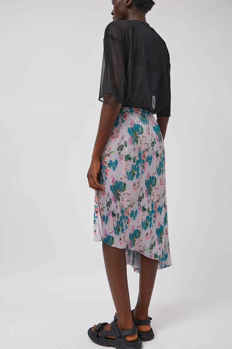 Marios Pleated Asymmetric Skirt in Floral sold by No. 6 product image thumbnail 4