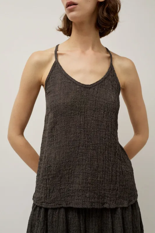 Black Crane Textured Camisole in Grey Navy sold by No. 6