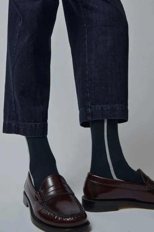 Rue Blanche Mibas Socks in Navy made by No. 6