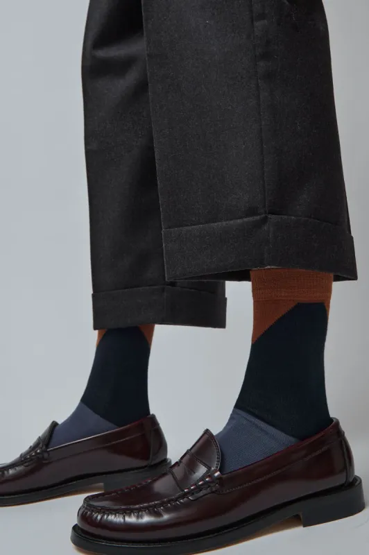 Rue Blanche Chausse Socks in Navy made by No. 6
