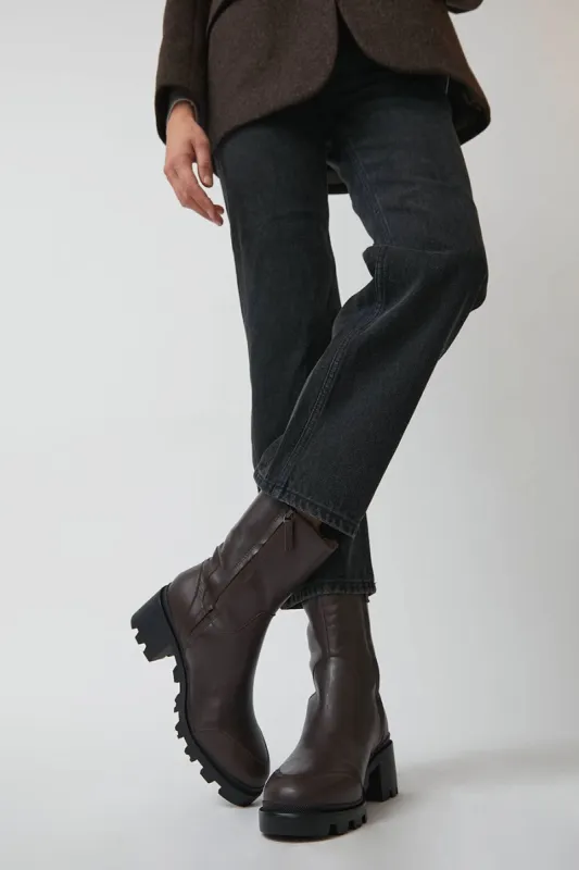 Suzanne Rae City Track Boot in Brown Shearling made by No. 6