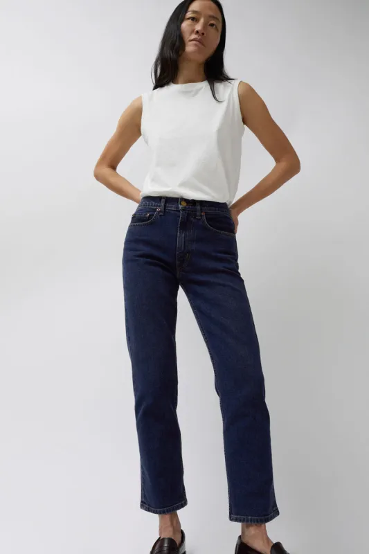 B Sides Rae Stretch Cropped in Blue Rinse sold by No. 6