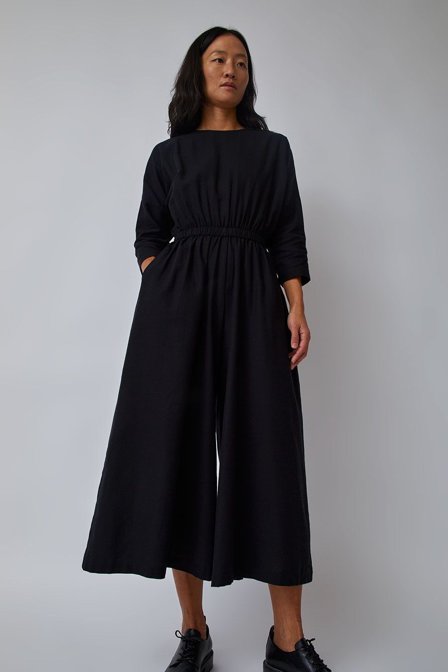 Black Crane Wide Culotte Jumpsuit in Black sold by No. 6 product image thumbnail 3