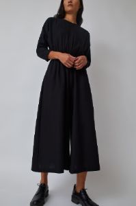 Black Crane Wide Culotte Jumpsuit in Black sold by No. 6