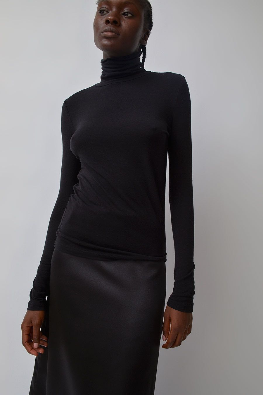 Mijeong Park Roll Neck Jersey Top in Black sold by No. 6 product image thumbnail 2