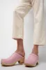 No.6 Old School Clog on Mid Heel in Light Pink sold by No. 6