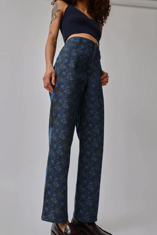 No.6 Agatha Pant in Navy French Floral and Ink Blot made by No. 6