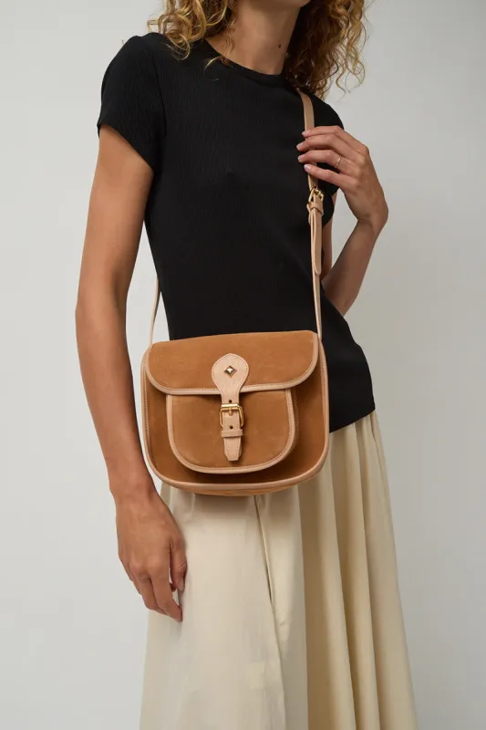 Herbert Frere Soeur Le Flavin Velours Bag in Crepi and Caramel sold by No. 6