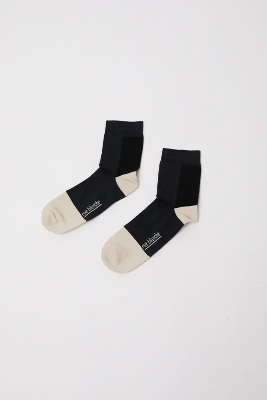 Rue Blanche Multi Socks in Marine sold by No. 6