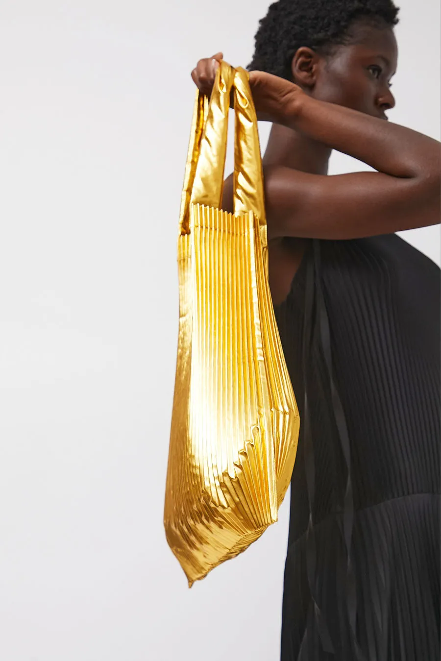 Marios Pleated Tote Bag in Gold sold by No. 6 product image thumbnail 3