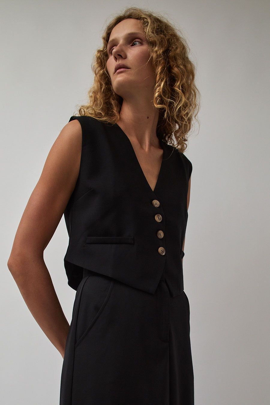 Solaqua The Manon Waistcoat in Noir sold by No. 6 product image thumbnail 3