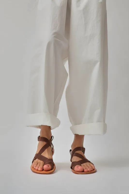 Maria Farro Lera Sandal in Nompouk Brown Leather made by No. 6