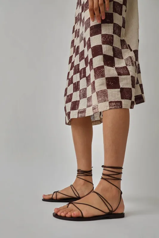 Maria Farro Aelia Sandal in Dark Brown Leather sold by No. 6