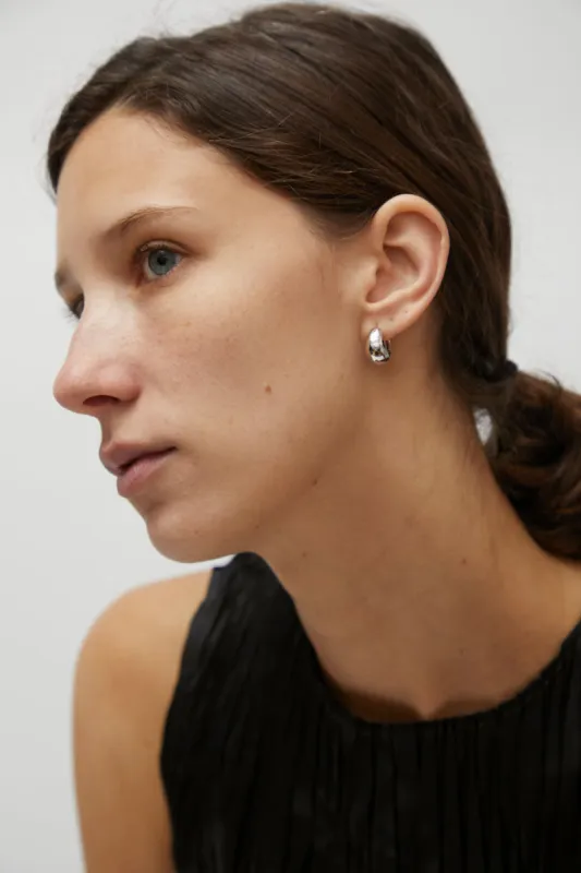 Numbering Small Volume Waterdrop One Touch Earrings in Silver sold by No. 6