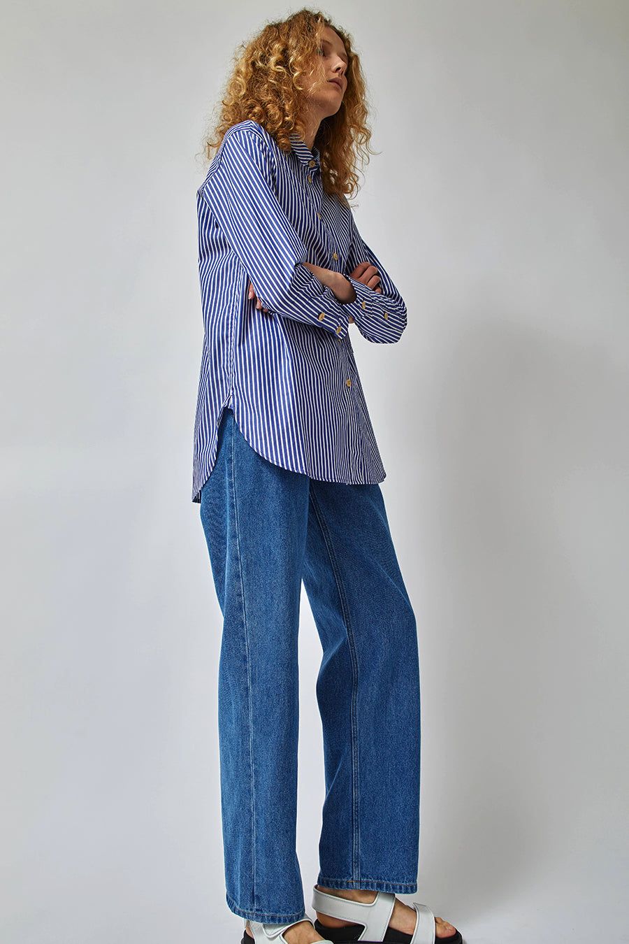 Girls of Dust Zoe Baggy Denim in Stone Wash sold by No. 6 product image thumbnail 3