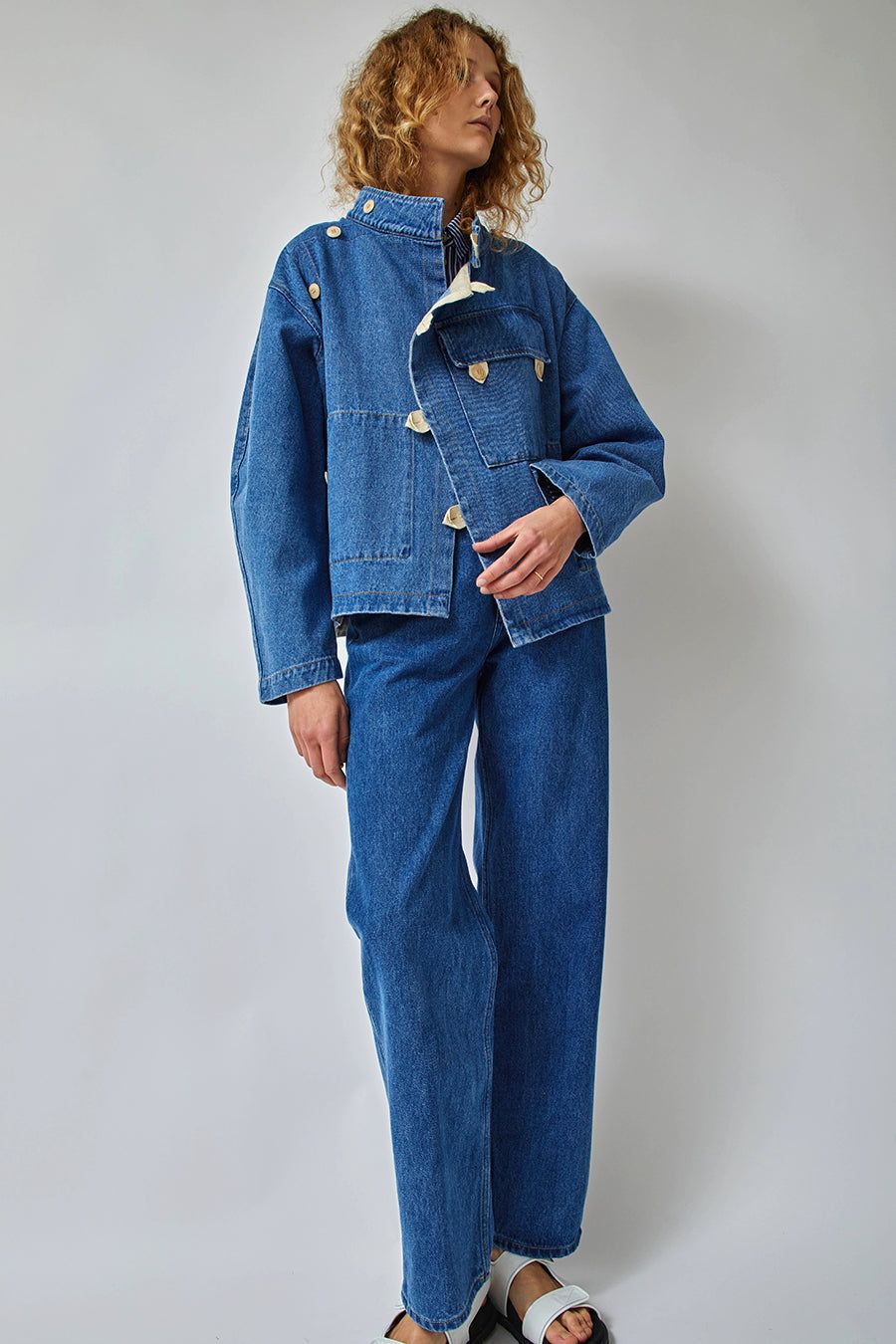 Girls of Dust Zoe Baggy Denim in Stone Wash sold by No. 6 product image thumbnail 6
