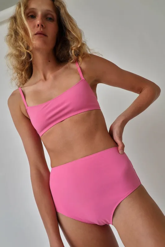 Lido Swim Undici High Waist Bikini in Pink sold by No. 6