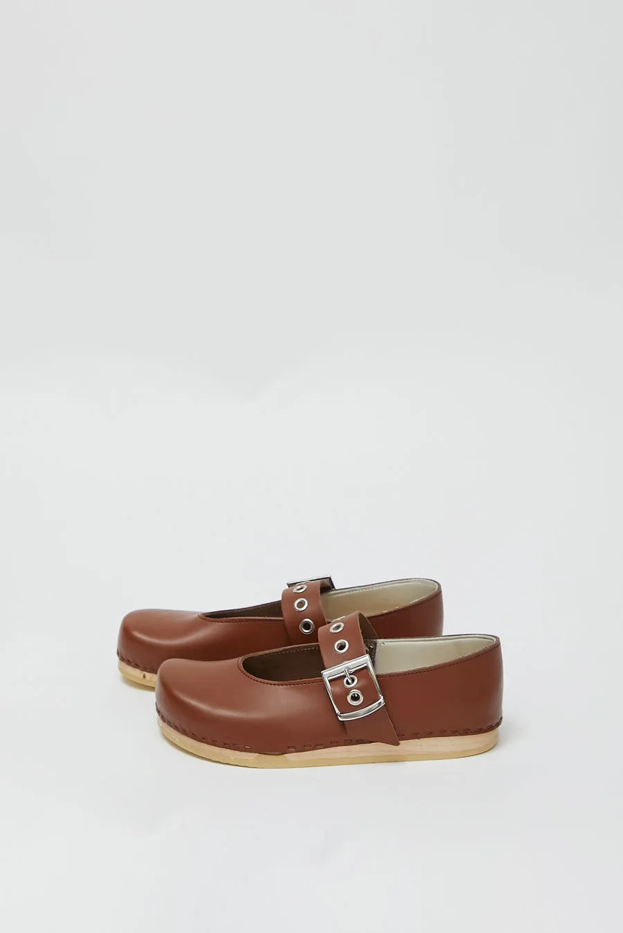 No.6 Maryjane Clog on Flat Bendable Base in British Tan sold by No. 6 product image thumbnail 4