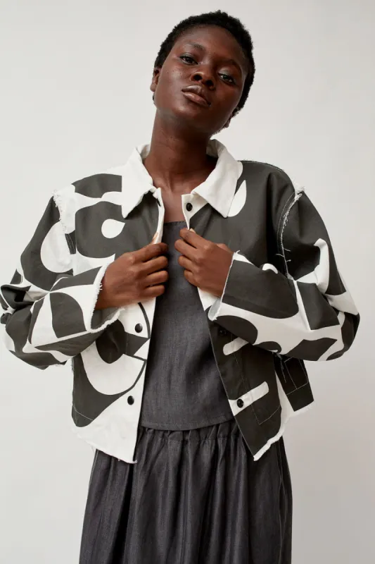 Vladimir Karaleev Faris Canvas Jacket in Black and White sold by No. 6