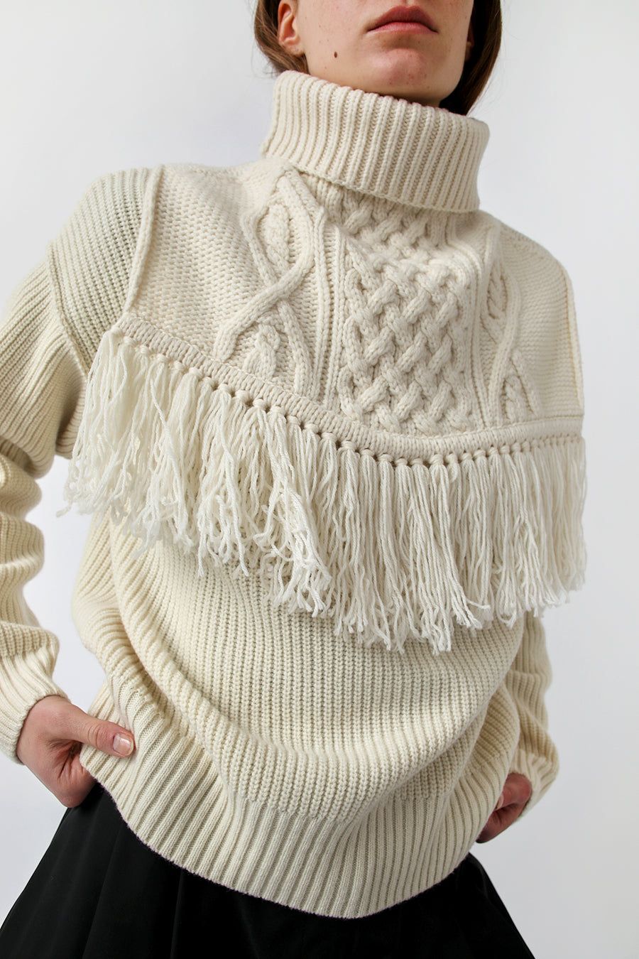 StandAlone Cable Knit Neck Warmer in Ivory sold by No. 6 product image thumbnail 4