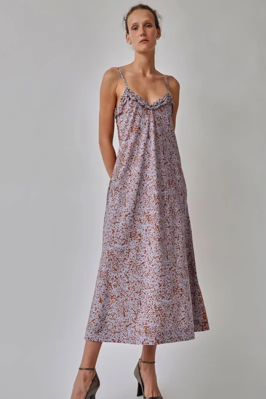 INSHADE Camisole Dress with Decorative Trim in Fleck Print made by No. 6