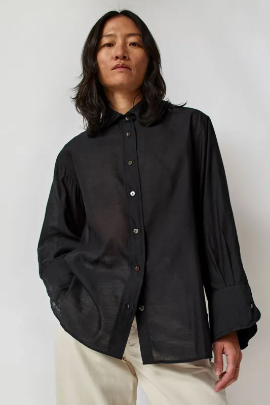 NYMANE Hutton Shirt in Black made by No. 6