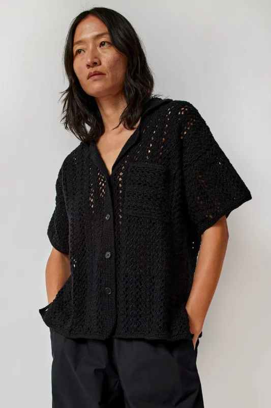 Sayaka Davis Crochet Shirt in Black made by No. 6