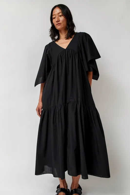 Sayaka Davis Handkerchief Sleeve Dress in Black made by No. 6