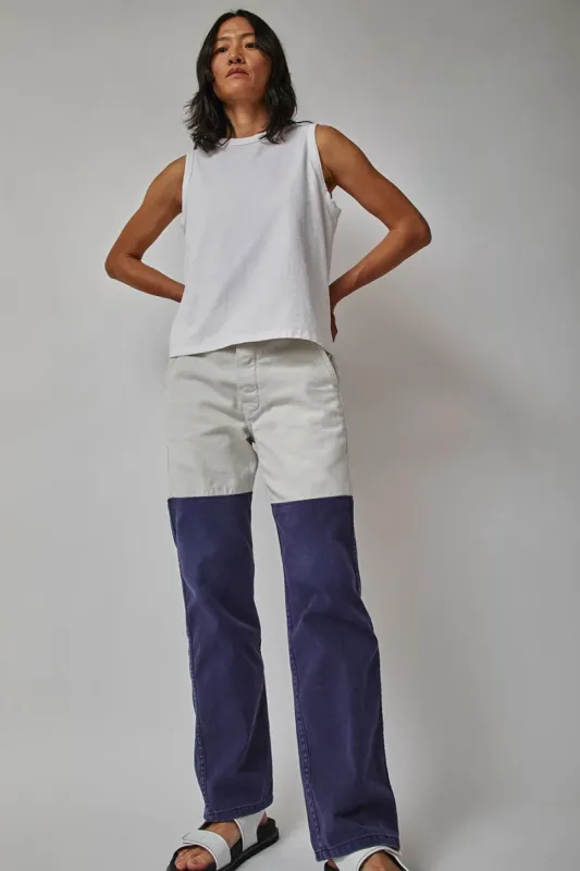 Sultan Wash Work Pant ISR in Blanc Bleu made by No. 6