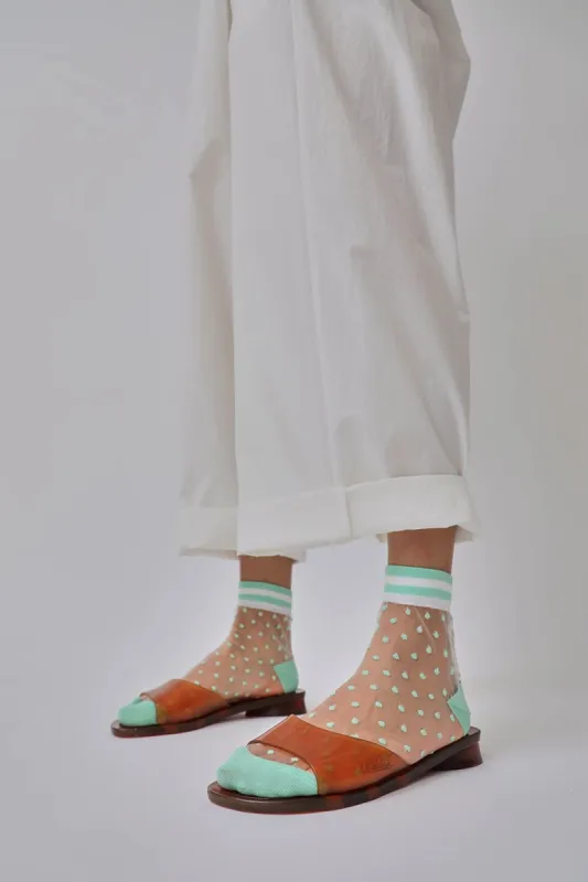 Maria La Rosa Dot Socks in Pale Green sold by No. 6