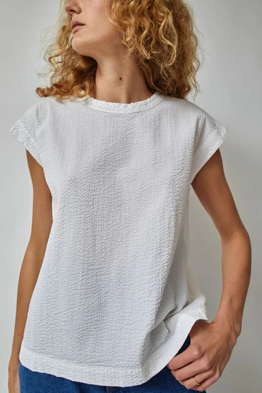 Girls of Dust Gardener Top in White Seersucker sold by No. 6