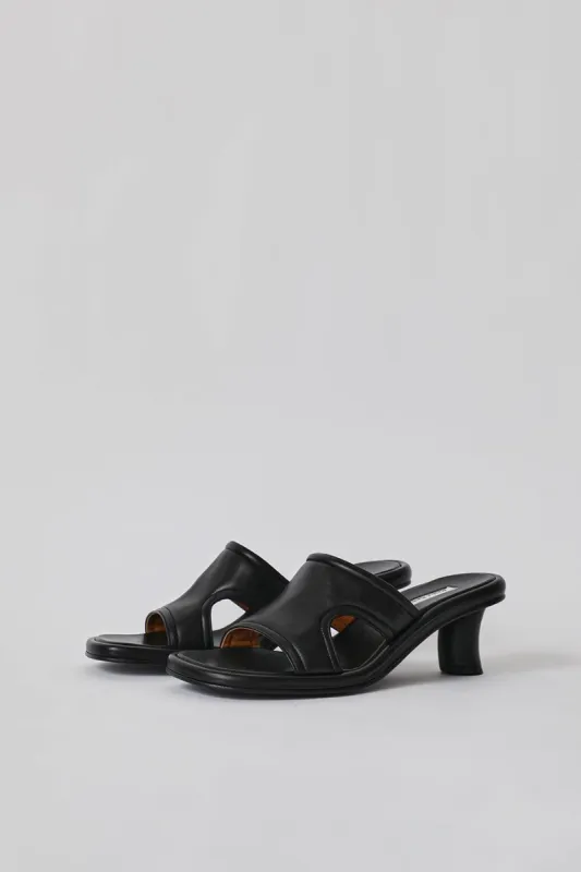 Reike Nen Padded Cut Out Mules in Black made by No. 6