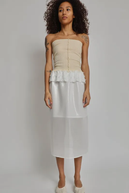 Vladimir Karaleev Pei Skirt in White made by No. 6