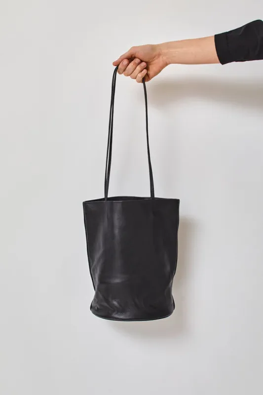 Modern Weaving Draped Oval Bucket Bag in Black sold by No. 6