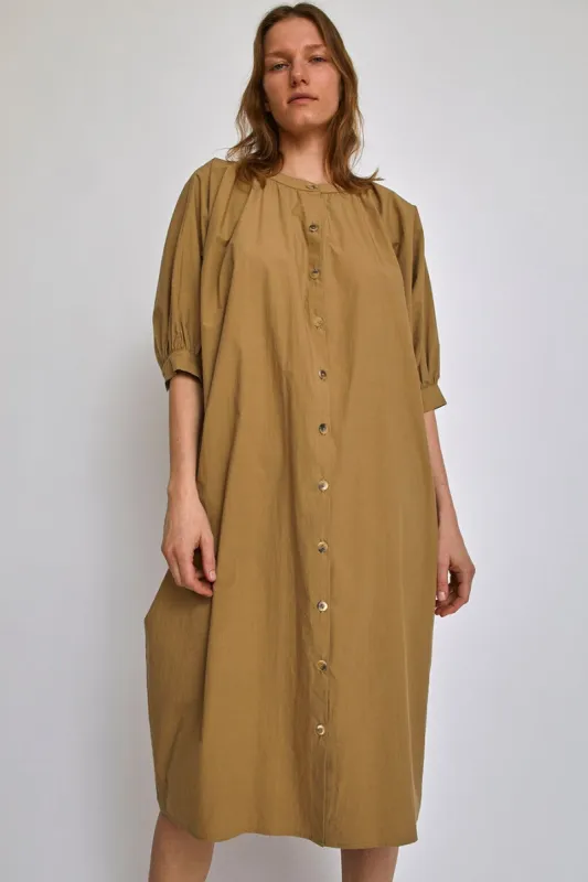 Modern Weaving Button Front Kaftan in Khaki sold by No. 6