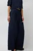 Black Crane Wide Pants in Navy sold by No. 6