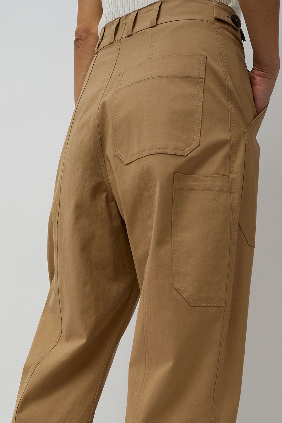 Mijeong Park Cropped Workwear Pants in Camel sold by No. 6 product image thumbnail 2