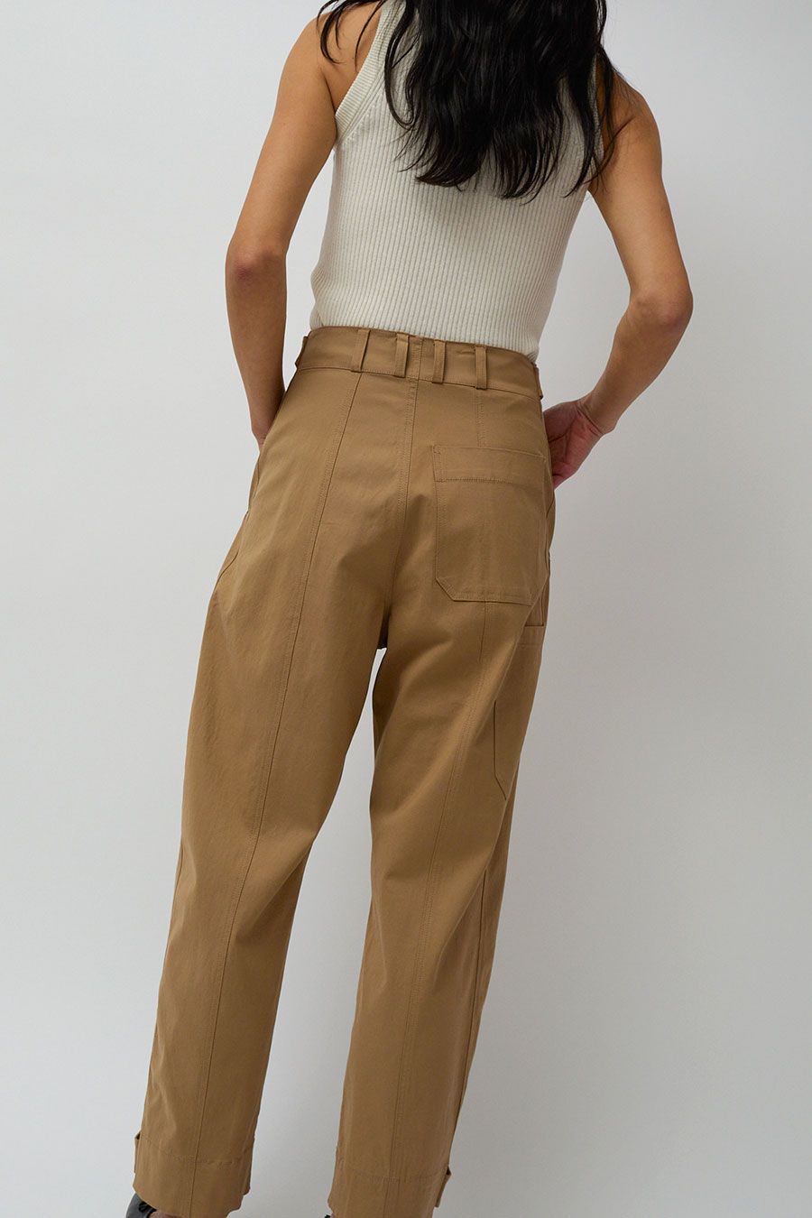 Mijeong Park Cropped Workwear Pants in Camel sold by No. 6 product image thumbnail 4