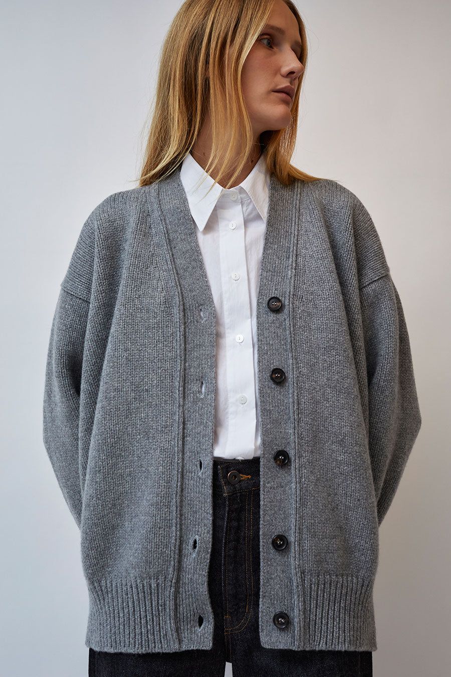 & Daughter Caragh Chunky Slouch Geelong Cardigan in Flannel Grey sold by No. 6 product image thumbnail 3