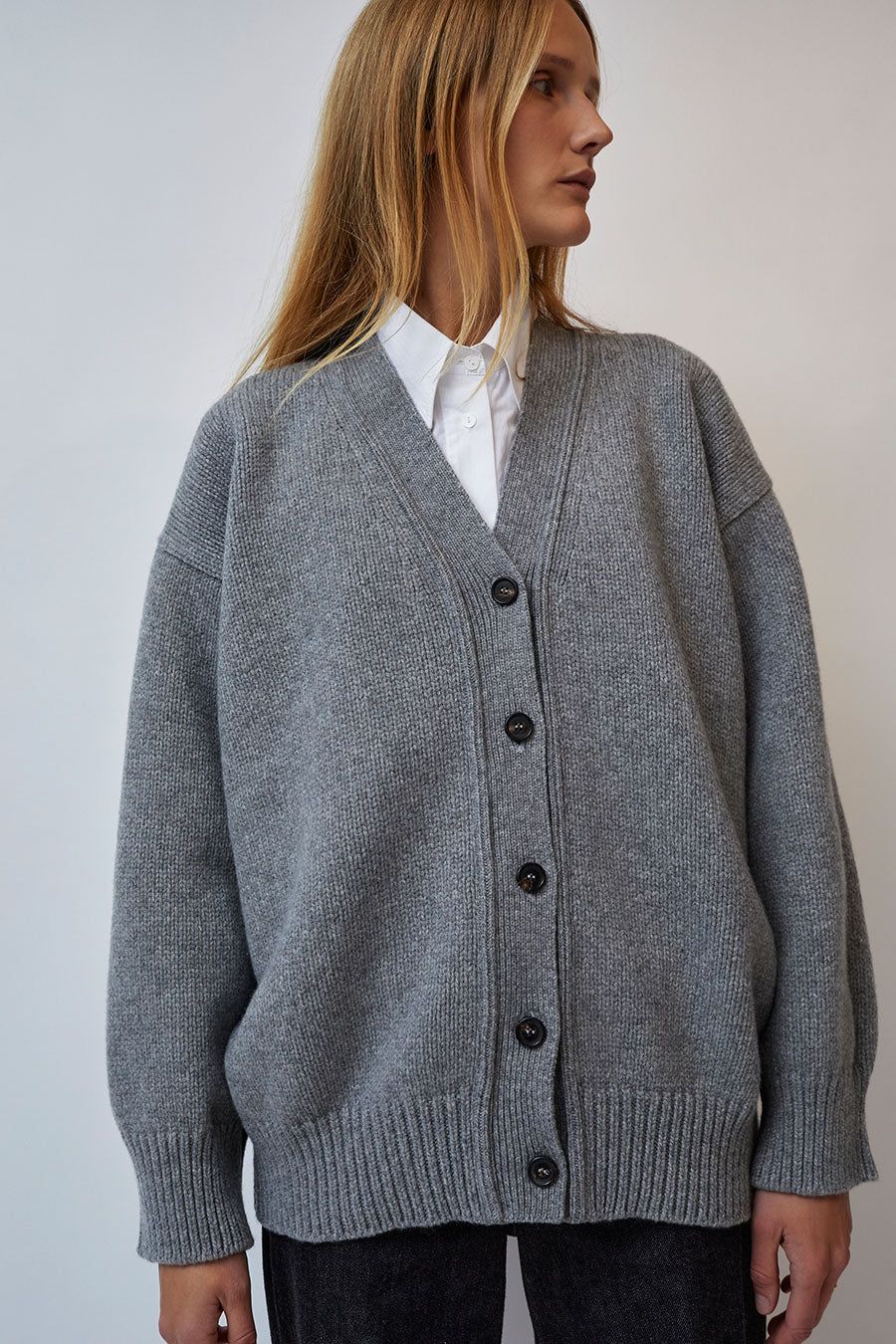 & Daughter Caragh Chunky Slouch Geelong Cardigan in Flannel Grey sold by No. 6 product image thumbnail 2