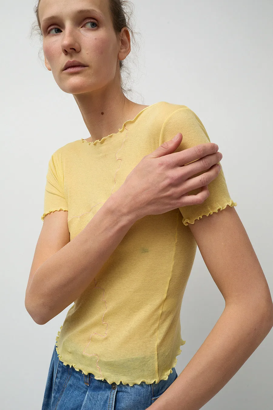 Baserange Gerrymandered Tee in One Yellow sold by No. 6