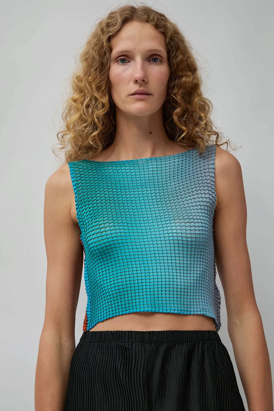 Nin Studio Pleated Tank Singlet in Gradient Sheer sold by No. 6