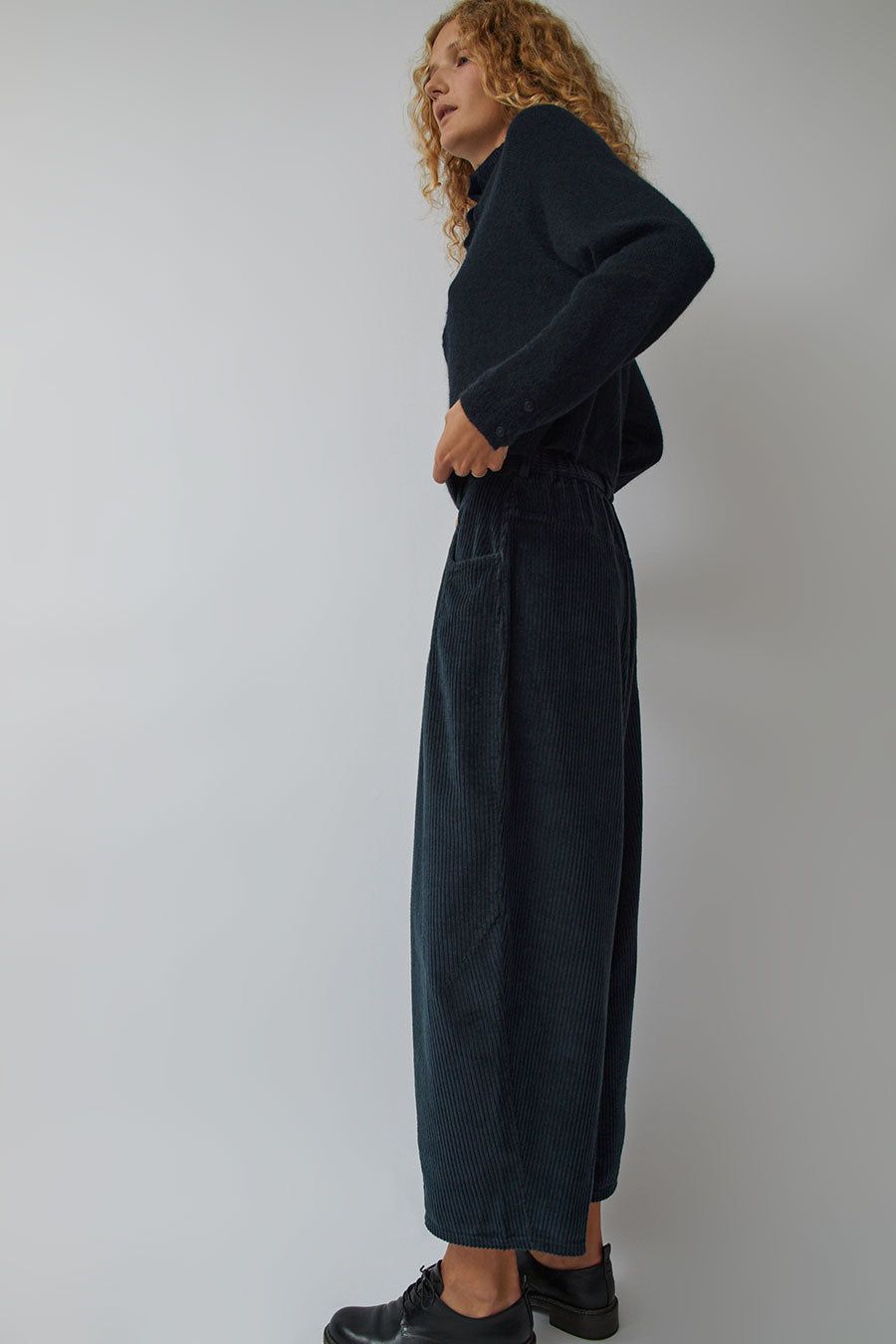 CORDERA Corduroy Baggy Pants in Dark Navy sold by No. 6 product image thumbnail 5