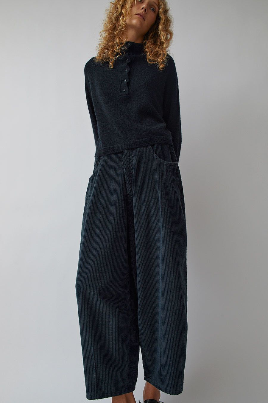 CORDERA Corduroy Baggy Pants in Dark Navy sold by No. 6 product image thumbnail 4