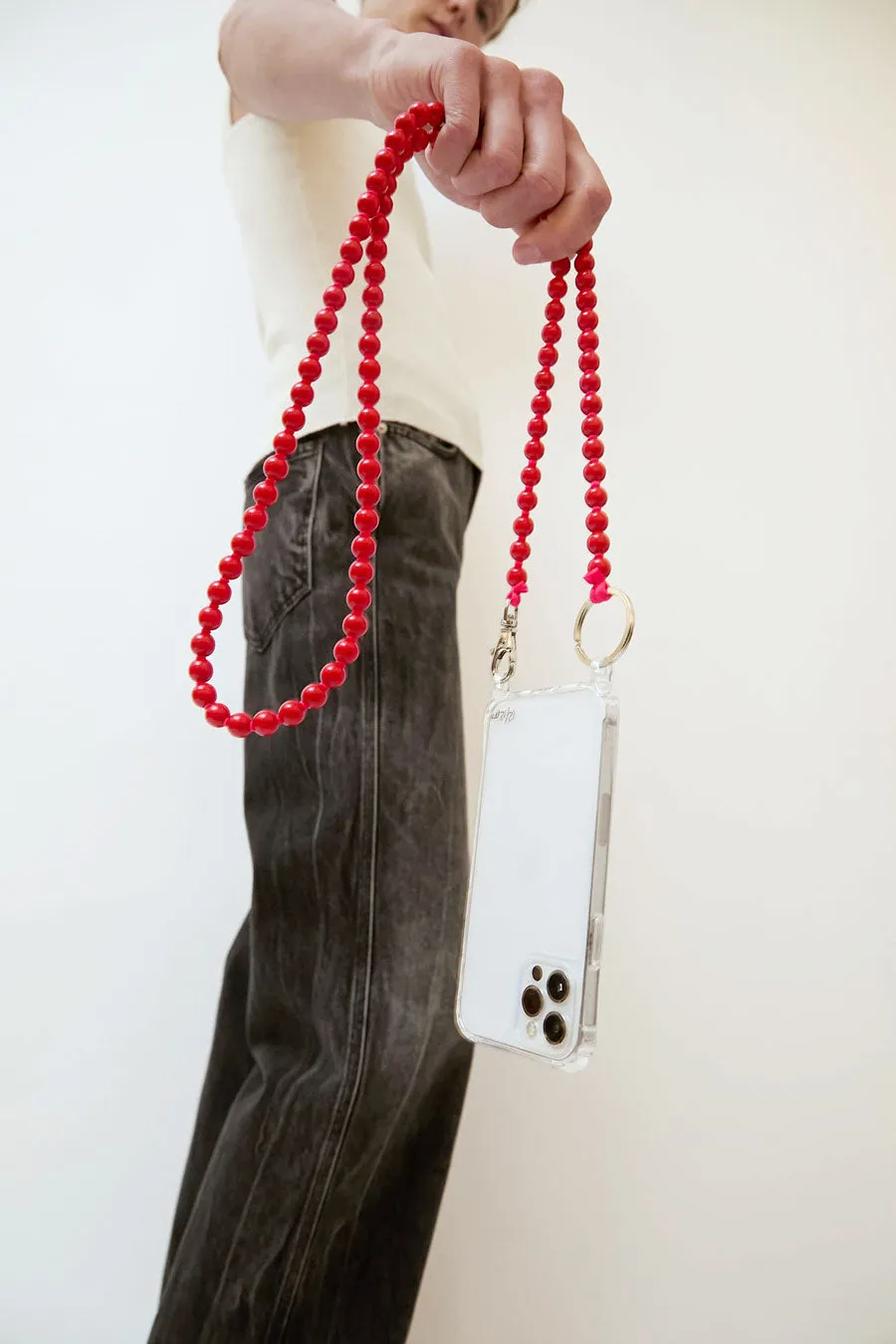 Ina Seifart Handykette Iphone Necklace in Red with Red Thread sold by No. 6 product image thumbnail 4